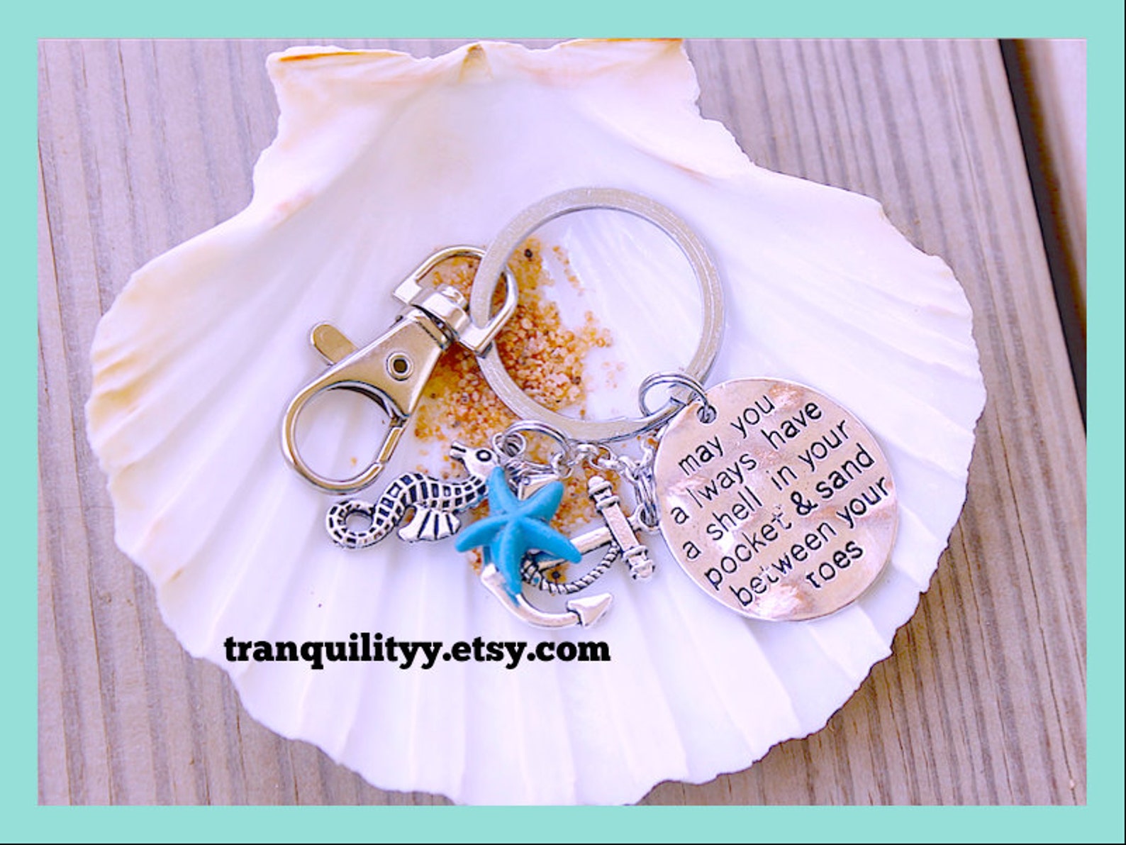 Beach Key Chain , May You Always Have a Shell in Your Pocket and Sand ...