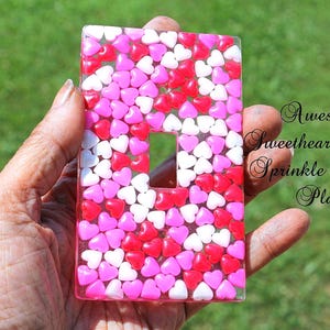 Candy SprinkleLight Switch Cover/Candy Hearts light switch/Glitter Resin Light Switch  Handmade/Gift/Sweet DIY Room Decoration