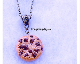 Necklace ,Chocolate Chips Cookie Necklace , Polymer Clay loaded  Baked Chocolate Chip Cookie Necklace, Kawaii, Birthday Gifts