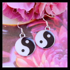 Yin Yang Earrings, Twins Charm Dangle Earrings, Sterling Sliver 925 Ear Hooks, By: Tranquilityy