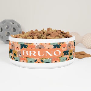 Personalized Ceramic Pet Bowl, Cat / Dog Feeding Bowl, Animal Lover Gift, Puppy Dish, Kitten Dish, Pet Supplies, Dishwasher & Microwave safe