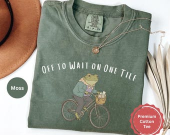 Funny Mahjong Frog Shirt, Mahjong Player Gift, Mahjong Lover Tee, Gift for Mahjong Auntie, Comfort Colors®, Off to Wait on One Tile