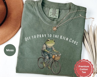 Shirt grappig aardewerkkikker, cadeau keramiekkunstenaar, Comfort Colors®-T-shirt, bidden tot de ovengoden, cadeau aardewerkliefhebber, T-shirt kleikunstenaar