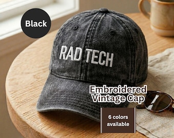Radiology Tech Embroidered Hat, Radiology Technician Gift, Xray Tech Cap, Radiology Nurse Gift, Vintage Dad Hat, Rad Tech Grad Gift