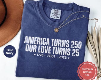 Vintage 25th Anniversary Shirt 2001, Silver Anniversary Gift for Couples, Our Love Turns 25 Tee, 25 Years Married Shirt, Comfort Colors