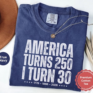 Vintage 30th Birthday Shirt 1996, America Turns 250 Tee, 30th Birthday Gift Idea, Patriotic Birthday Shirt 2026, 1996 Birthday T-Shirt
