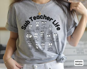Chemise remplaçante, cadeau drôle vie remplaçant, t-shirt ras du cou drôle de salle de classe, chemise humour pour les enseignants, idée cadeau remplaçante