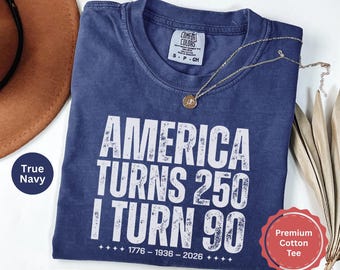 Vintage 90th Birthday Shirt 1936, America Turns 250 Tee, 90th Birthday Gift Idea, Patriotic Birthday Shirt 2026, 1936 Birthday T-Shirt
