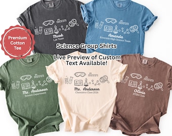 Personalized Science Teacher Shirt, Custom Name Year, Chemistry Teacher Gift, Custom Teacher Shirt, STEM Teacher Shirt, Comfort Colors Tee