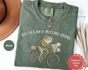 Camiseta divertida de rana contable, colores cómodos, camiseta "A por los formularios 1099 perdidos", humor para la temporada de impuestos de CPA, regalo de cumpleaños y festivo para contables.