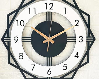 Reloj de pared grande de estilo MCM, reloj decorativo para el hogar, reloj de pared moderno con números, reloj de pared, reloj único, reloj decorativo, para la cocina