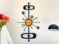 Large mid century modern wall clock, Retro wood wall clock, Wall clock unique, Clock for wall, Starburst clock, MCM art clock, Farmhouse