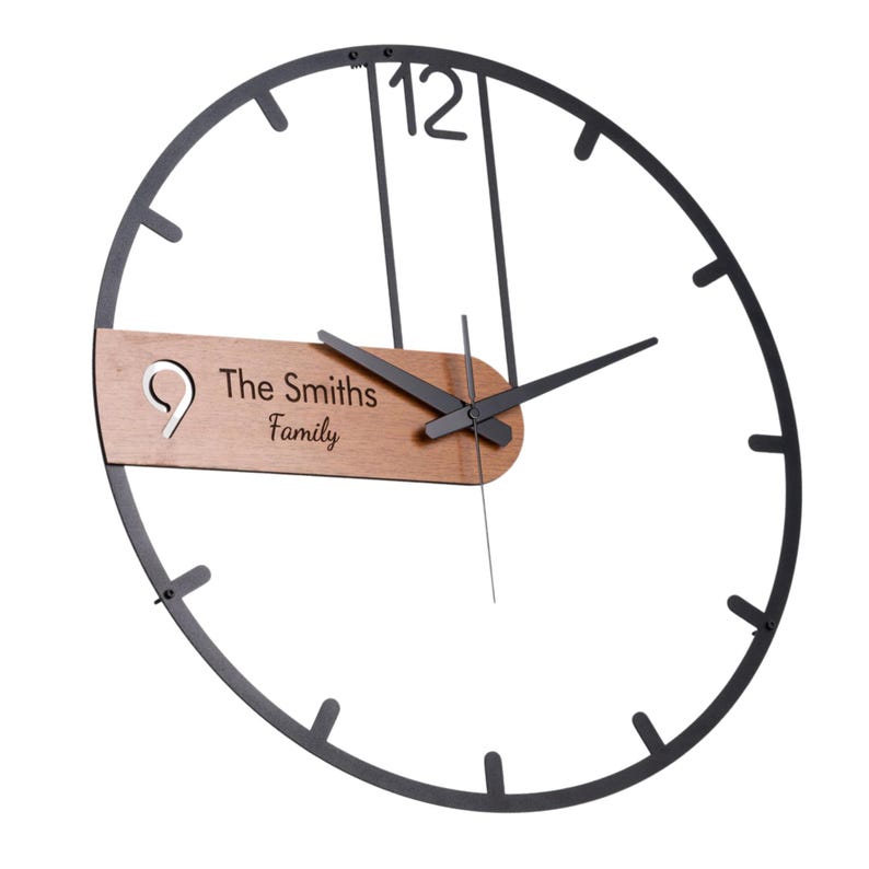 Custom Wall Clock: Engraved, Silent, Non-ticking Mechanism ...