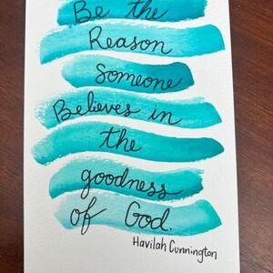Handgeschilderde aquarel wenskaart "Goedheid van God"