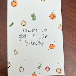 Hand painted watercolor birthday greeting card