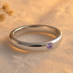 Anime Inspired Yuta Amethyst Ring, Minimalist 925 Sterling Silver Unisex Band, Anime Jewelry Gift for Cosplay Fans & Collectors Gift For Fan