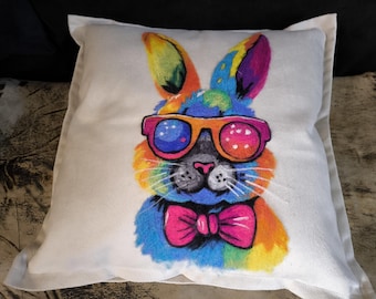 Handmade Felt Bunny Pillow Cover