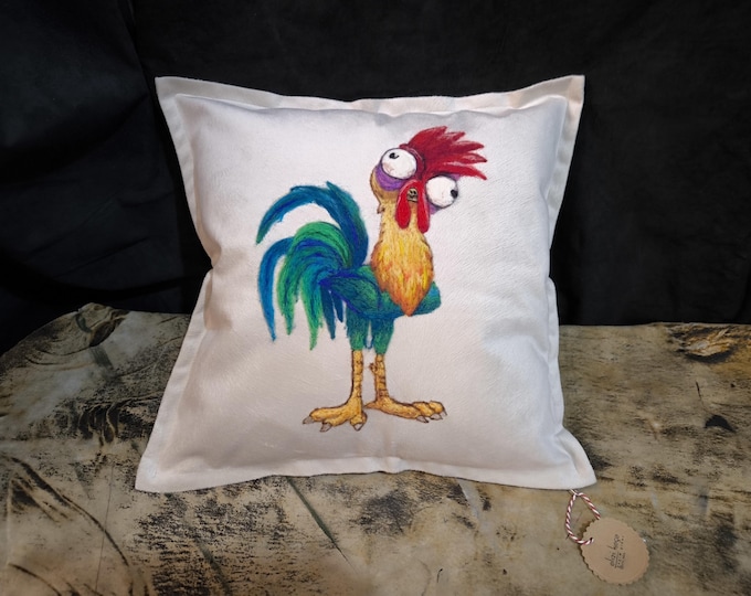 Handmade Felt Chicken Art