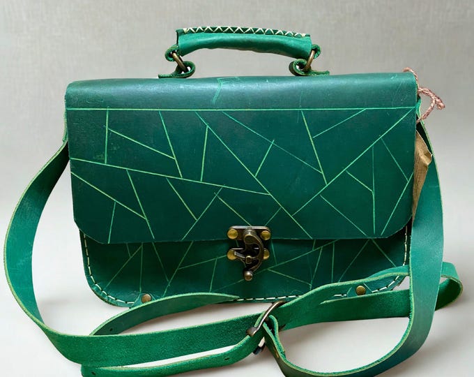 Handmade Green Leather Bag