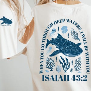 Christian Png, When You Go Through Deep Waters PNG svg, Isaiah 43:2 Design, Bible Verse Png, Faith Based, sailboat ocean PNG