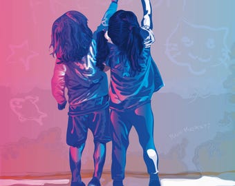 Printable Wall art - Freedom Kids poster - Editable Vector file fir nursery ir gifts