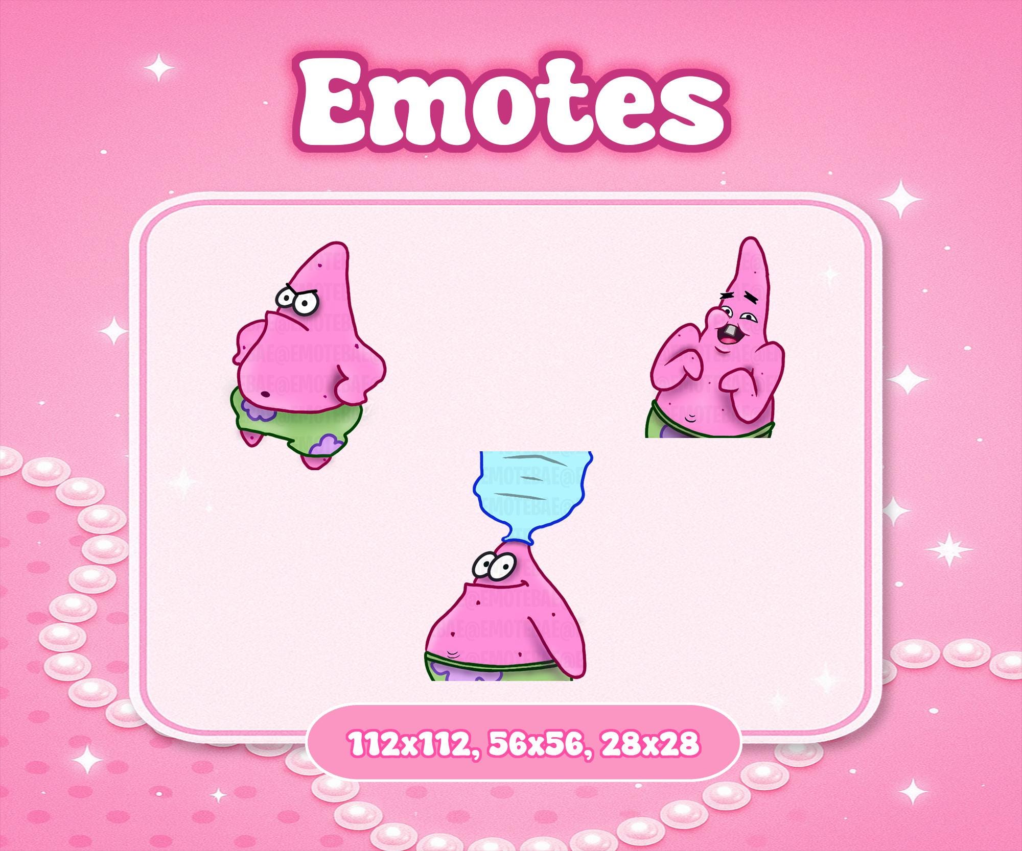 Patrick star twitch emote - Etsy 日本, image size:2000x1667
