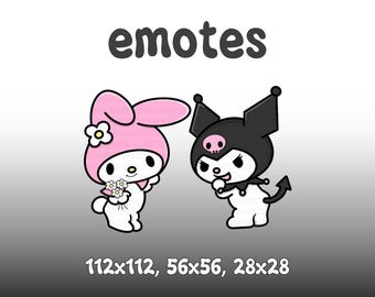 Devil & Angel Bunny Emotes – Pastel Kawaii Twitch/Discord Duo