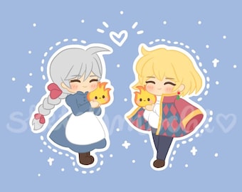 Howl's Moving Castle Sticker: Sophie and Calcifer, Studio Ghibli Vinyl Decal