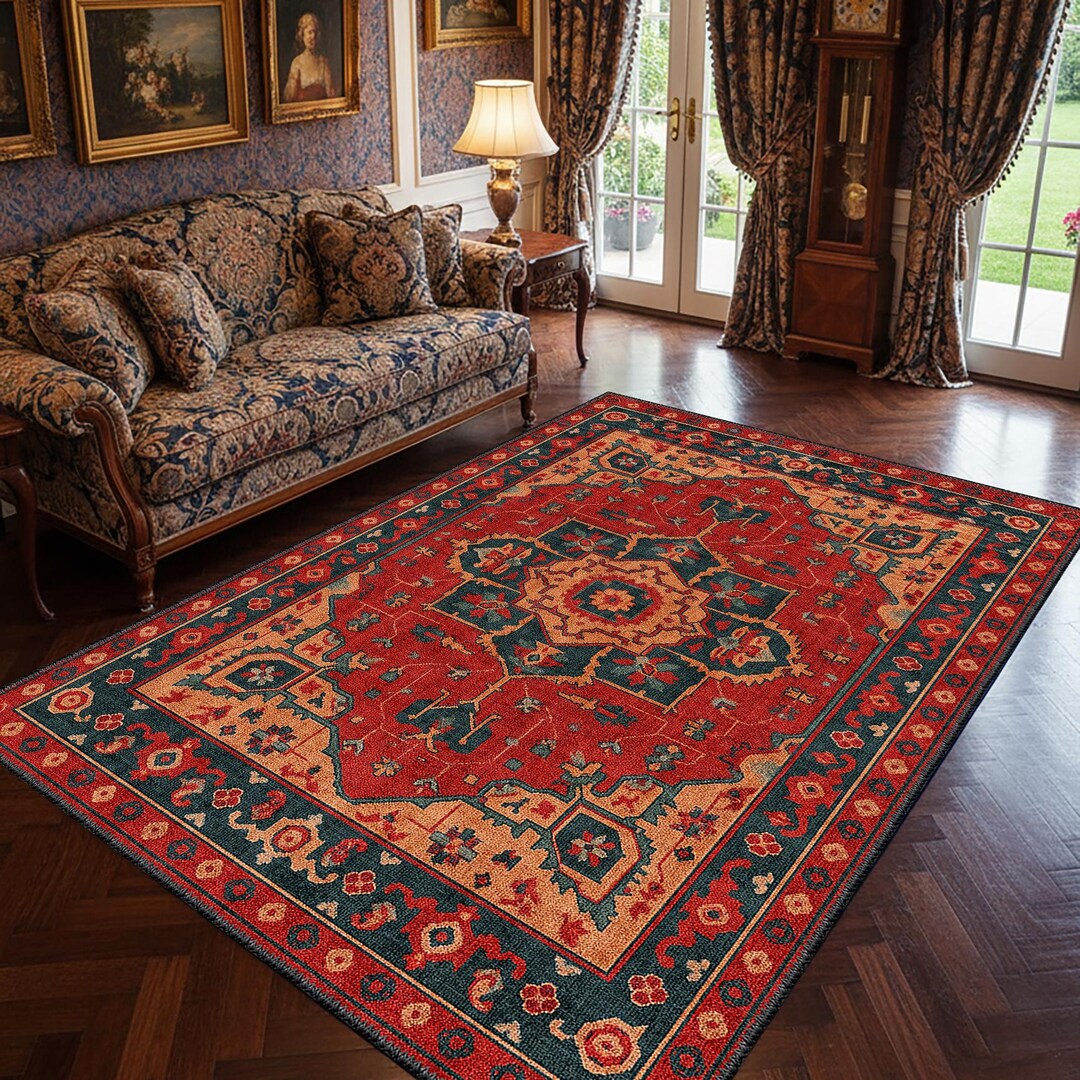 Vintage Style Red Oriental Area Rug, Timeless Medallion Carpet -SH 280 ...