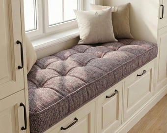 Linen Window Seat Cushion, Indoor Cushion, French Style Cushion, French Cushion