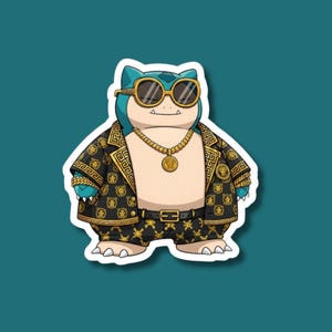 Adesivo streetwear Sleepy Beast, design parodia ispirato agli anime