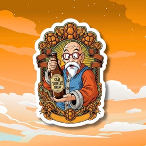 Alter Schildkröten brew Aufkleber, Bier Etikett Pop Kultur Mash Up Parodie Design