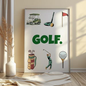 Golf Wall Art | Digital Download | Golf Poster Print | Golf Decor for Office or Man Cave | Instant Printable Art for Golf Lovers