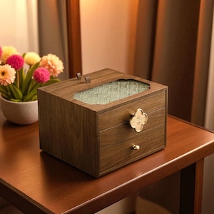 Wooden Jewelry Box with Mirror: Elegant Jewelry Organizer