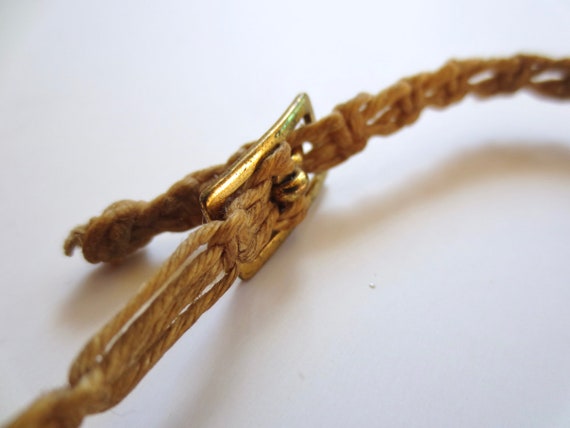 Hippie necklace waxed macrame hemp / mother of pe… - image 10