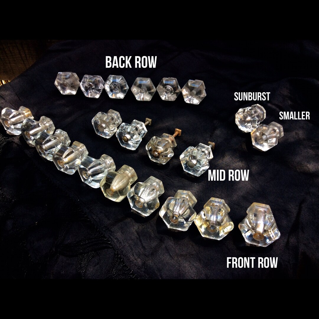 Antique Clear Glass Drawer Knobs Dresser Hardware Priced Etsy