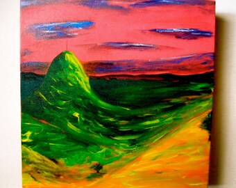 Butte Mountain Acrylic Painting: Amador County Art (10x10)