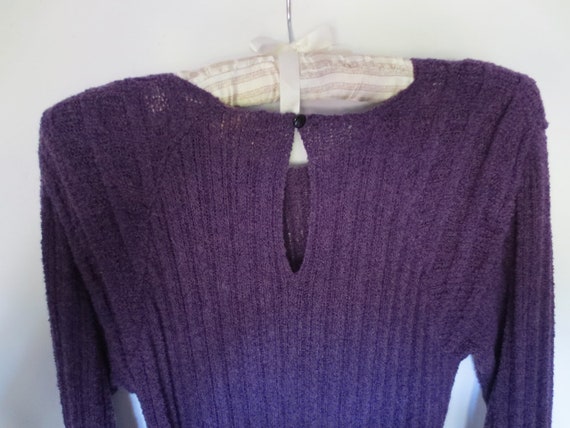 Vintage 70s PURPLE KNIT DRESS Mary Farrin London … - image 6