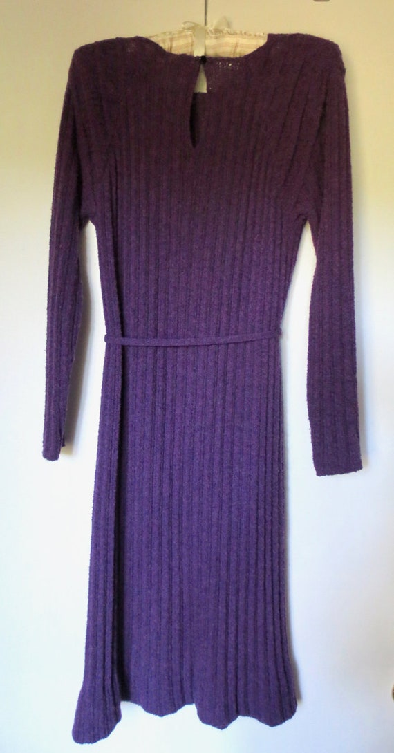 Vintage 70s PURPLE KNIT DRESS Mary Farrin London … - image 7