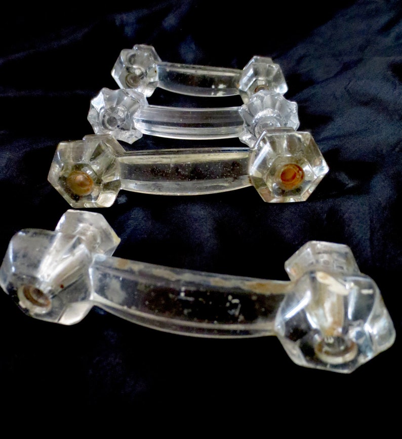 Antique Glass Drawer Pulls Dresser Hardware Salvaged Etsy