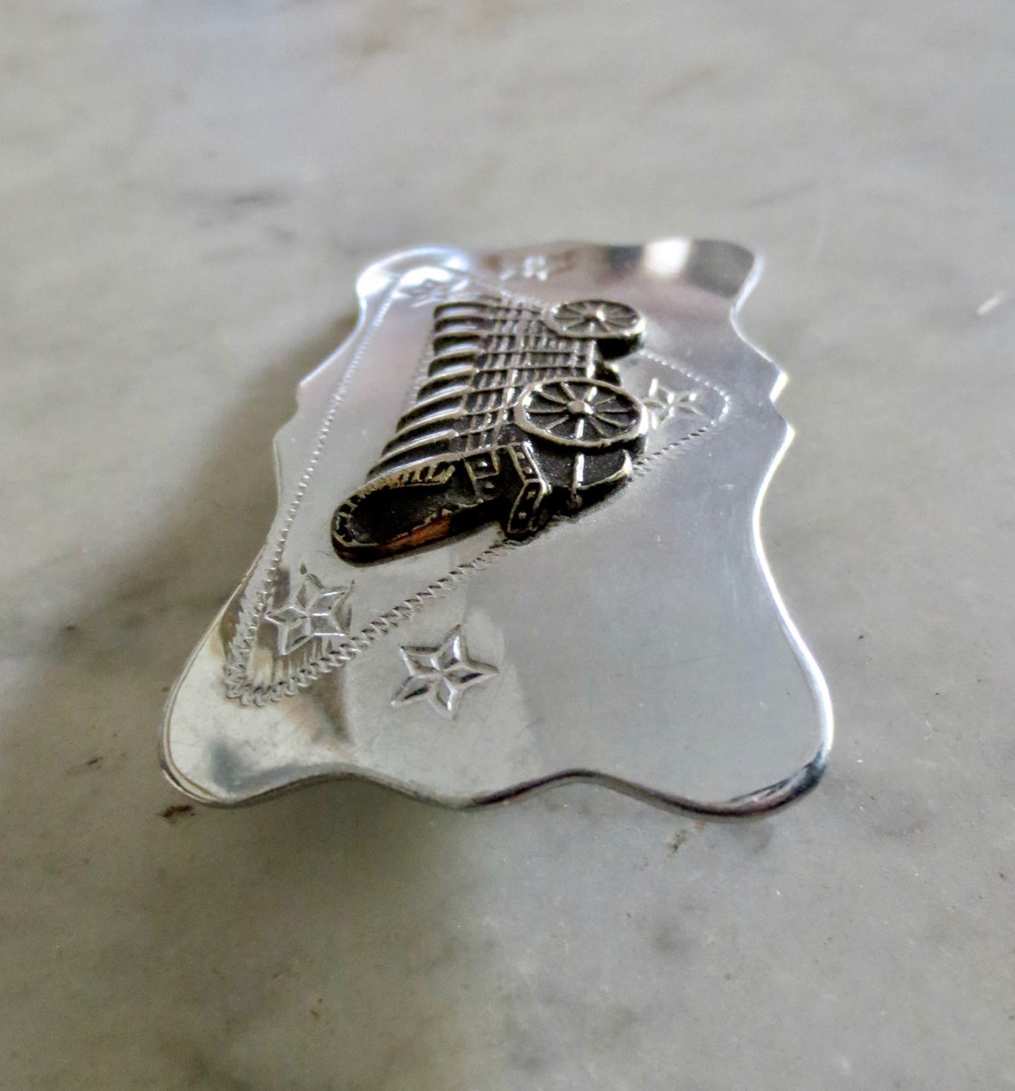 Silver Conestoga Wagon Belt Buckle Pioneer Cowboy Wild West Etsy