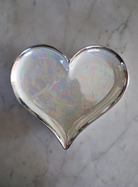 Jewelry Storage Valentine/'s day Gift Trinket dish Romantic Gift Vintage Crystal Ring Dish for your Vanity of Bed Side Table