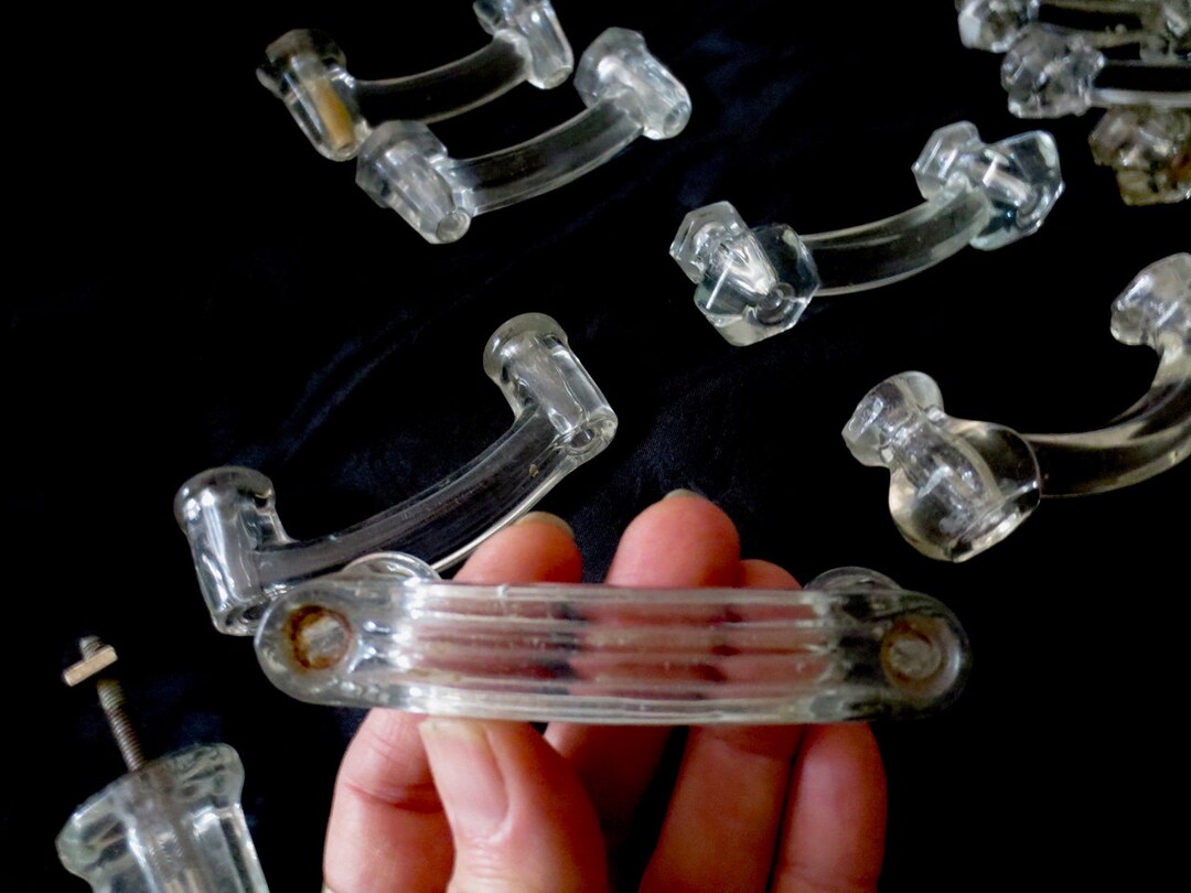 Antique Glass Drawer Pulls Dresser Hardware Salvaged Etsy