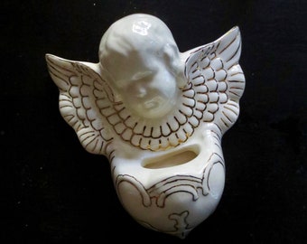 HOLY WATER FONT 1940s Kleine Co. Ceramic Angel Religious Art Pottery