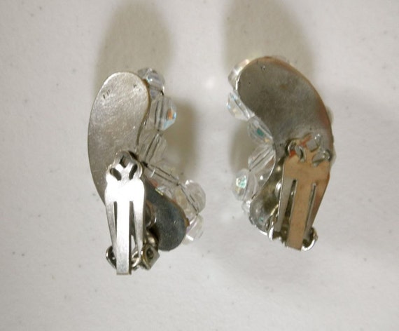 1950s Rhinestone Clip on Earrings Vintage Aurora … - image 5