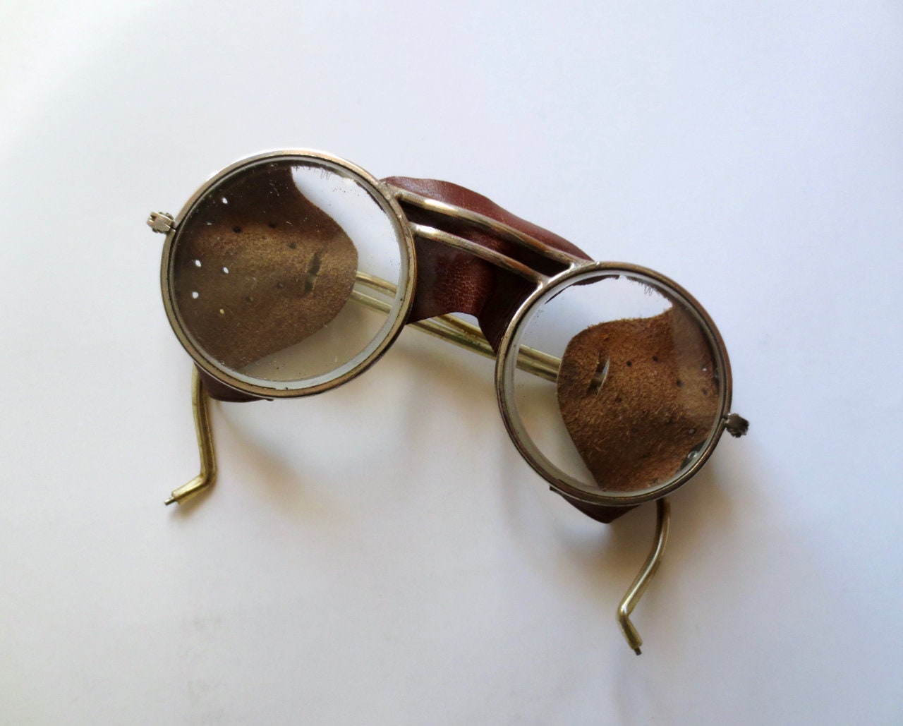 1930s WILLSON Round Silver Safety Glasses Goggles Leather - Etsy