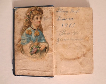 1870s German Catechism Book Katechismus Victorian Girl Litho Cleveland Ohio