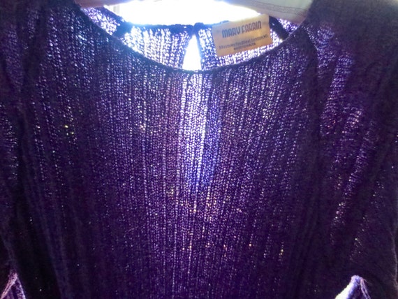 Vintage 70s PURPLE KNIT DRESS Mary Farrin London … - image 10