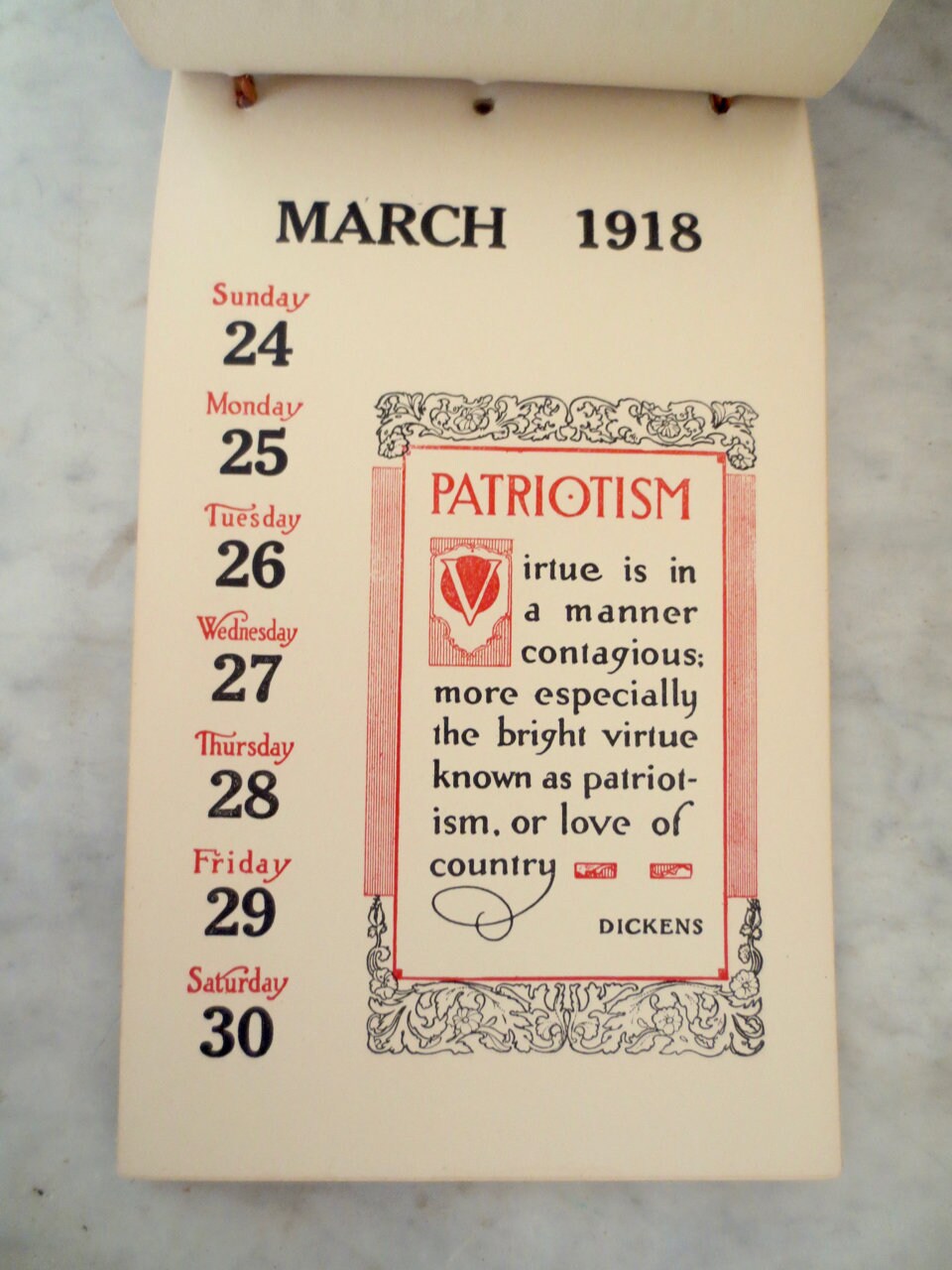 Antique 1918 The Calendar of Golden Thoughts Etsy.de
