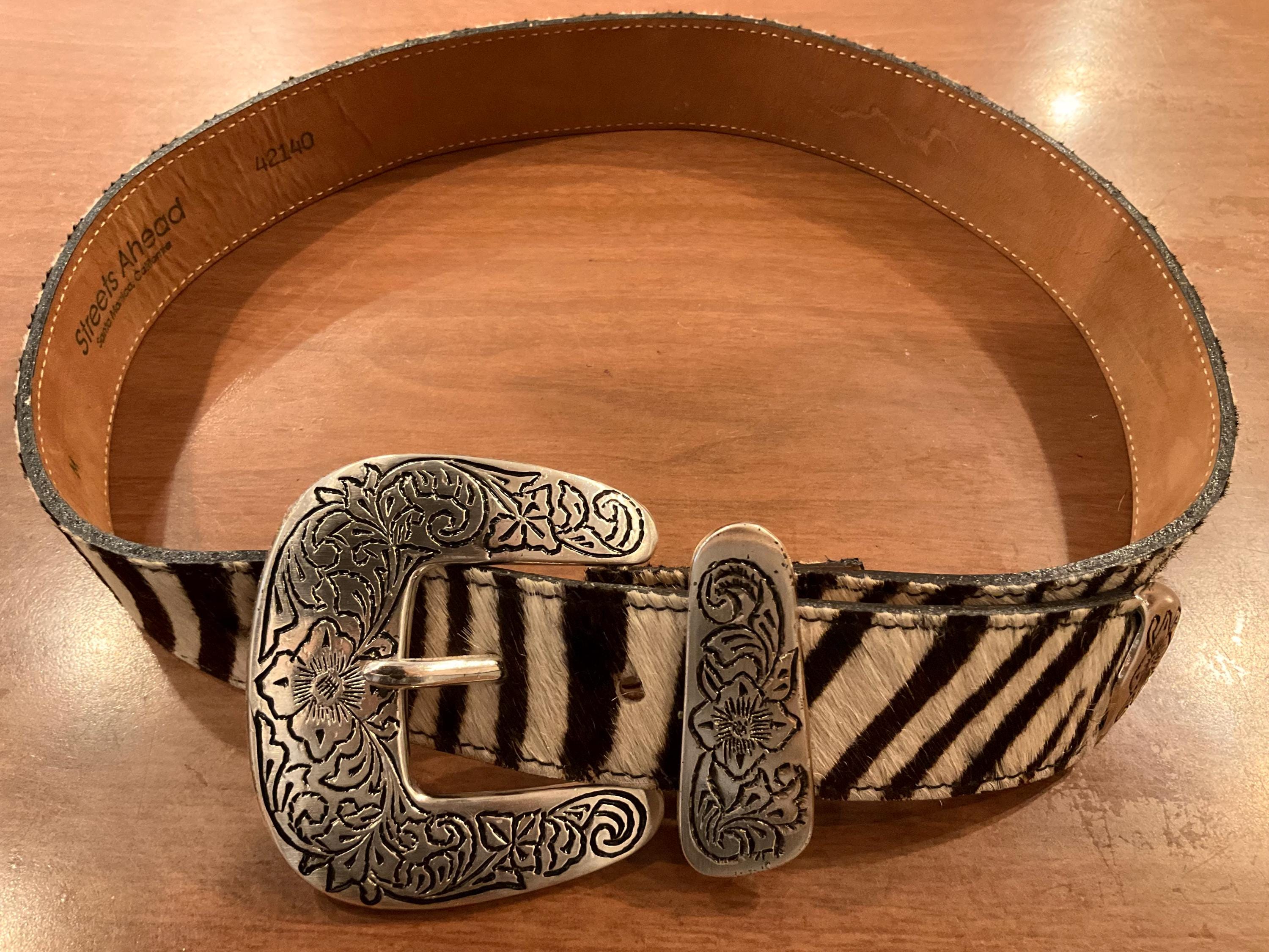Calf Hair Belt Zebra - Etsy display picture 1